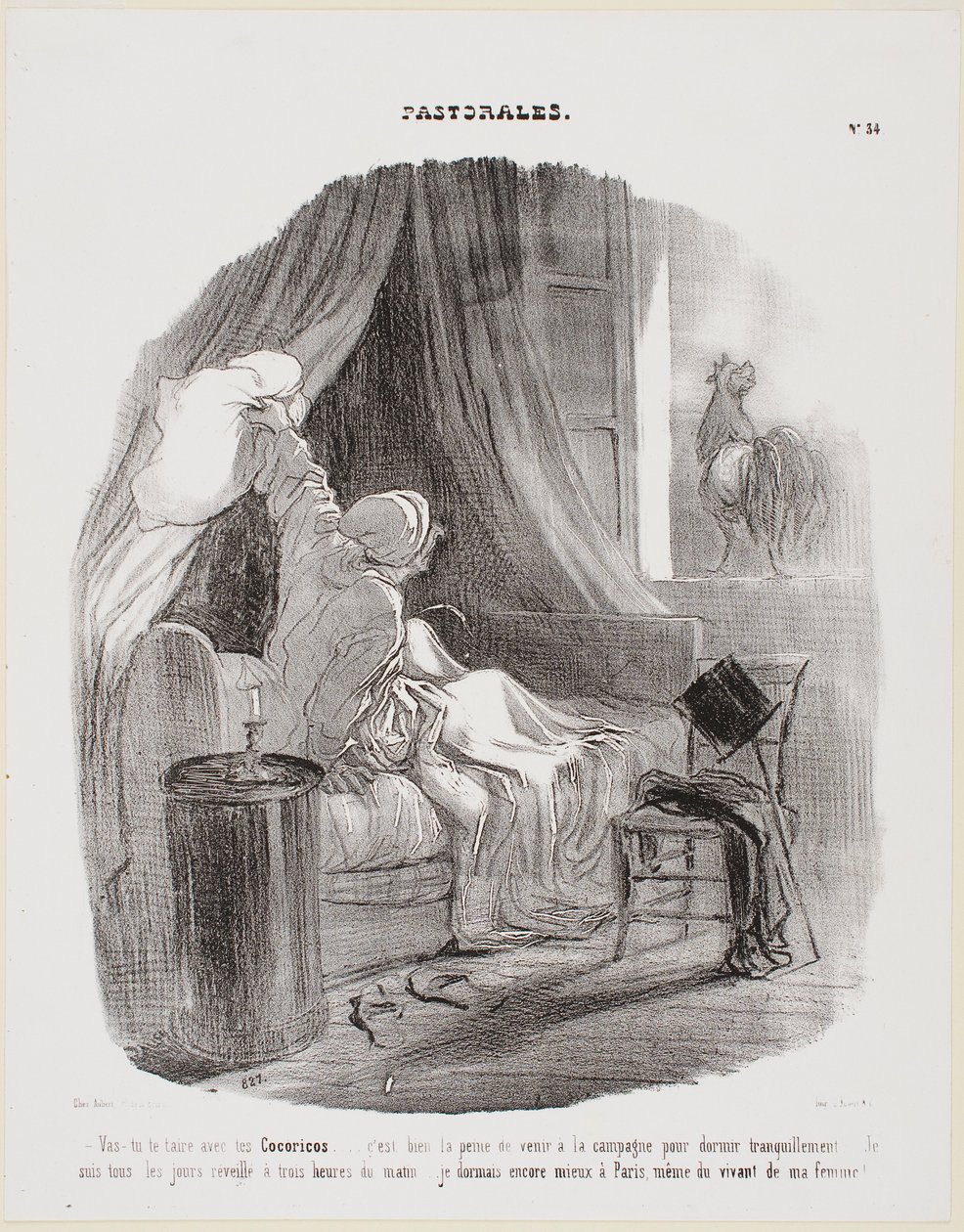 Ó, hagyd már abba ezt a kukorékolást! alkotó: Honoré Daumier