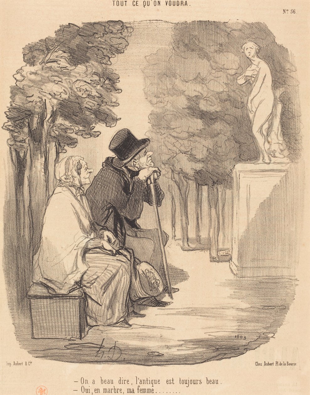 Bármit is mondanak, az antikvitás mindig szép... alkotó: Honoré Daumier