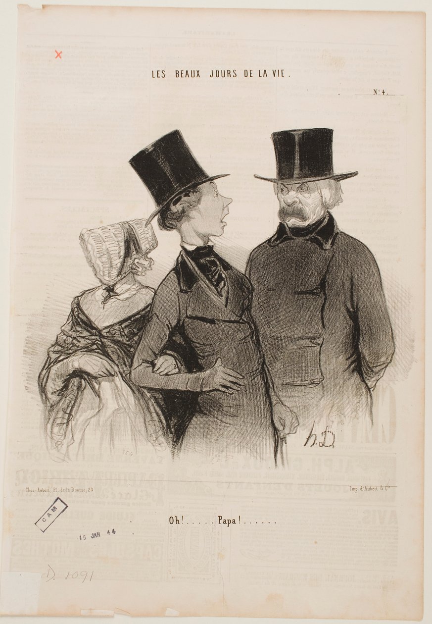 Hoppá... Papa!... alkotó: Honoré Daumier