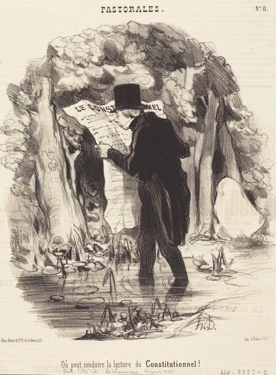 Hová vezethet a Le Constitutionnel olvasása! alkotó: Honoré Daumier