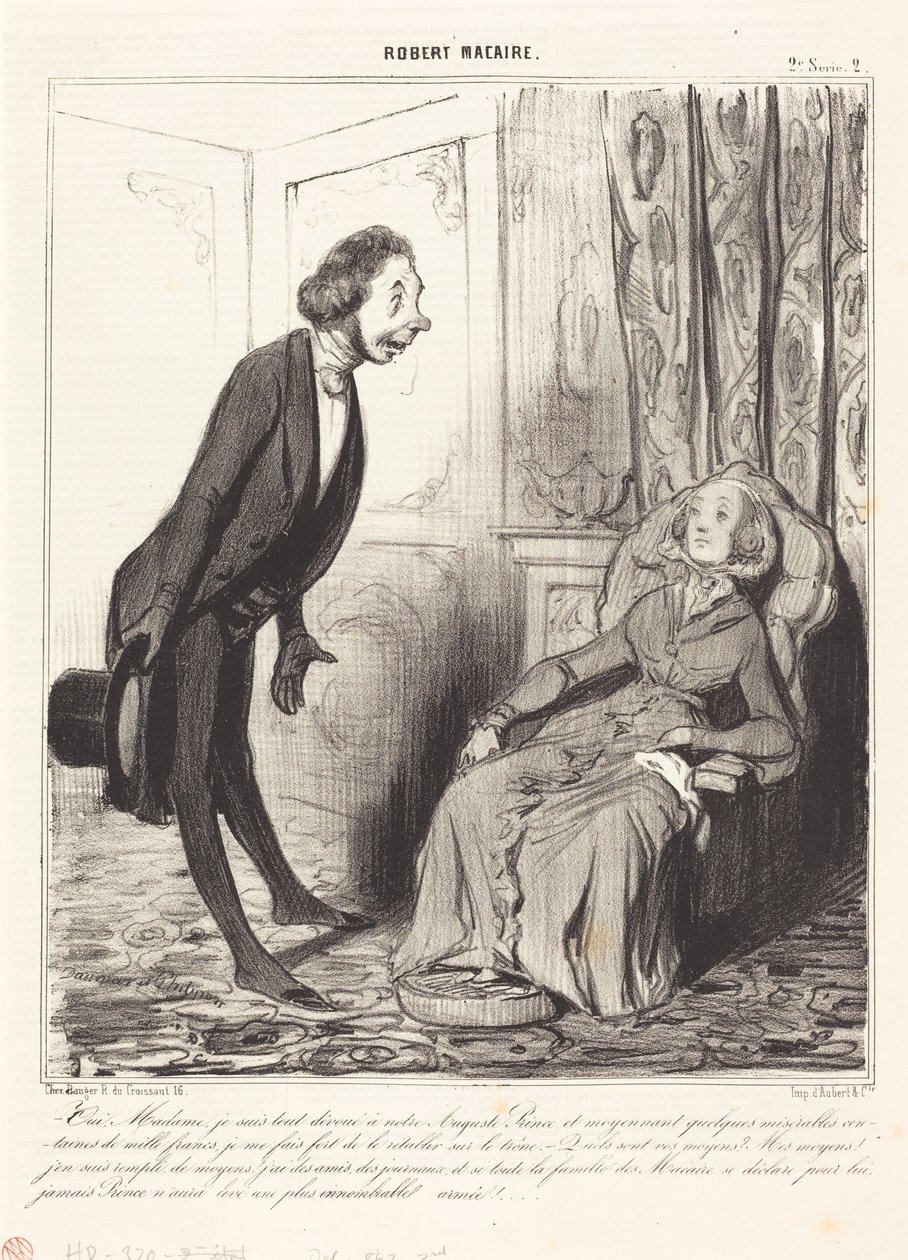 Igen, asszonyom, teljesen odaadó vagyok a mi... hercegünk iránt... alkotó: Honoré Daumier