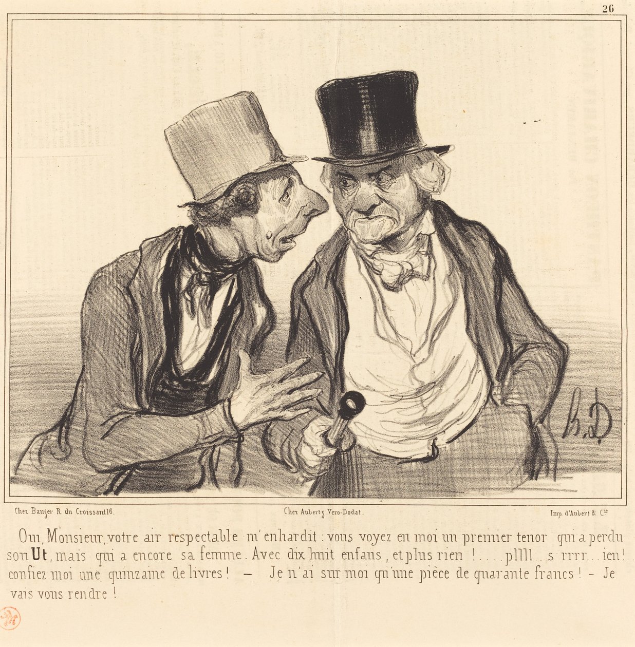 Igen, uram, az ön tiszteletreméltó levegője felbátorít... alkotó: Honoré Daumier