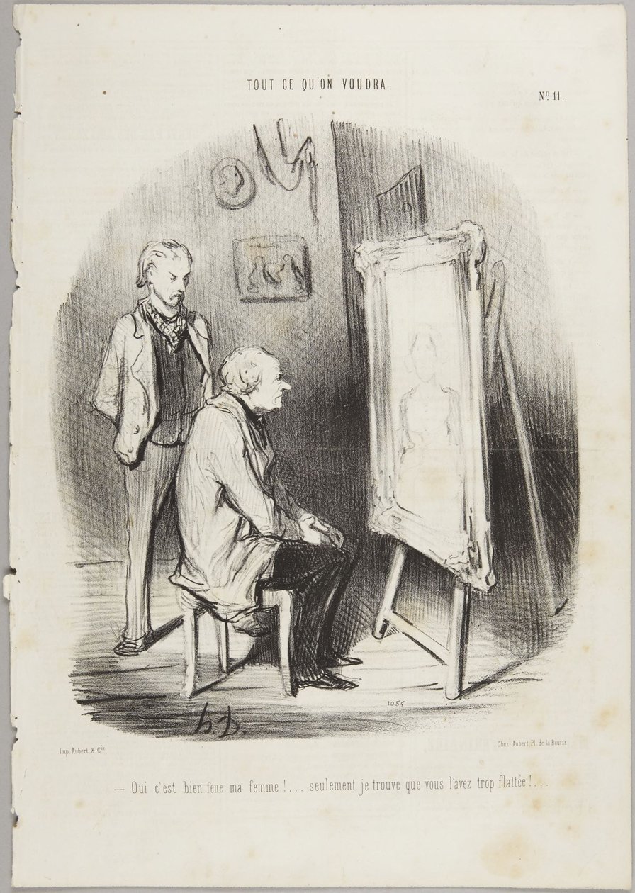 Igen, ez valóban a néhai feleségem!, a 11. szám a „Tout ce qu’on voudra” sorozatból, a Le Charivari című lapból alkotó: Honoré Daumier