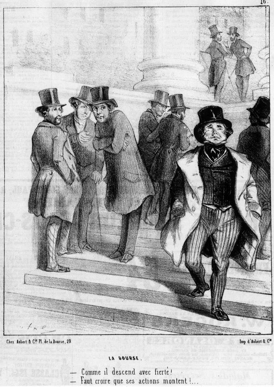 Párizs: tőzsde, Daumier - „Charivari”-ban, 1845.01.19. alkotó: Honoré Daumier