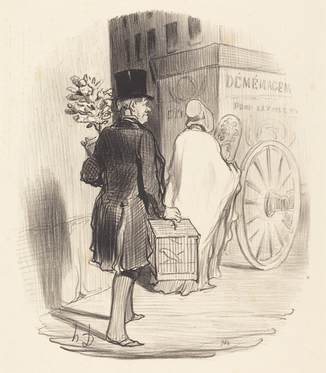 Párizsi fuvarozás másik kerületbe... alkotó: Honoré Daumier
