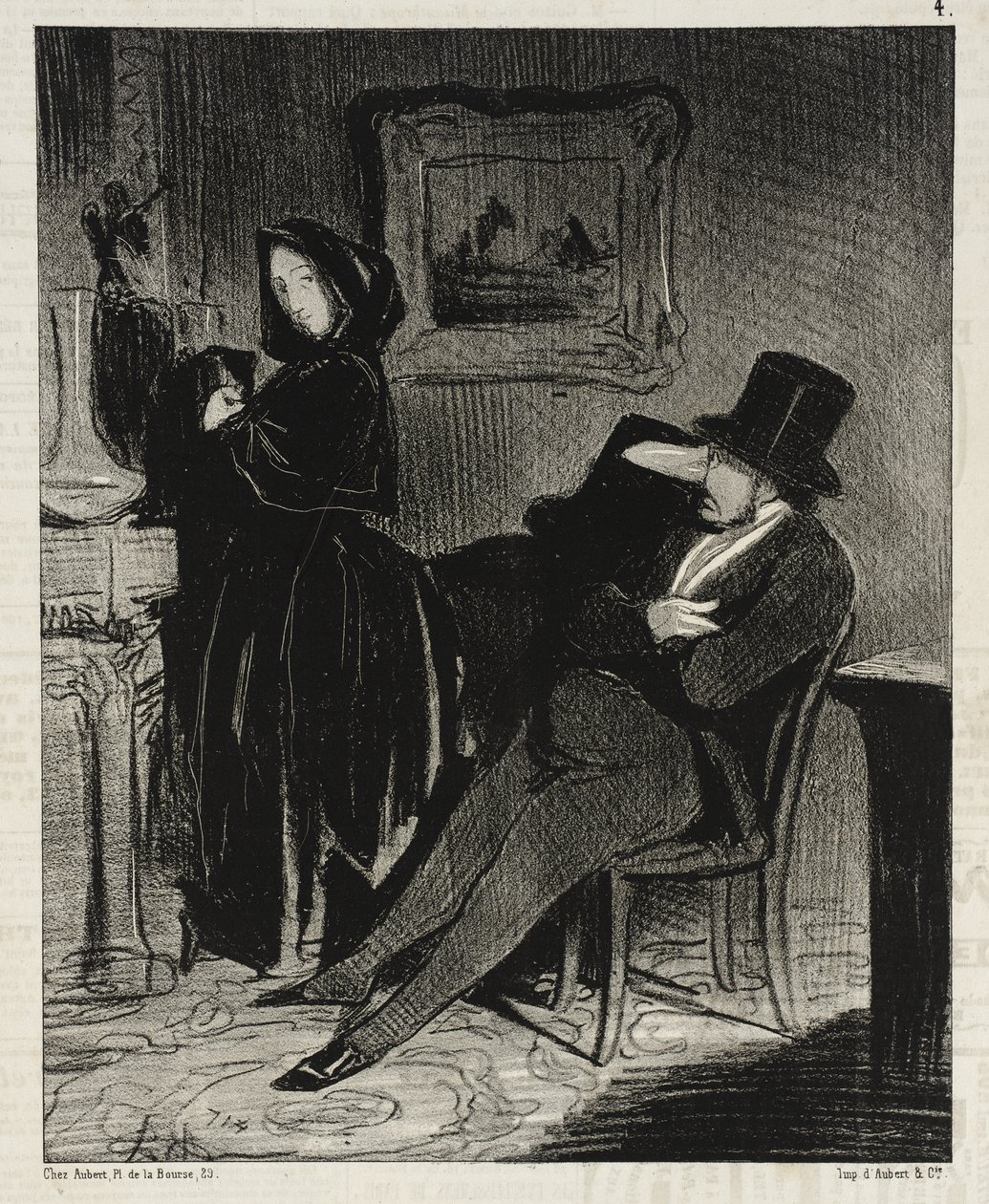 Gyakrabban, mint ahányszor elviszlek... a bálba... alkotó: Honoré Daumier