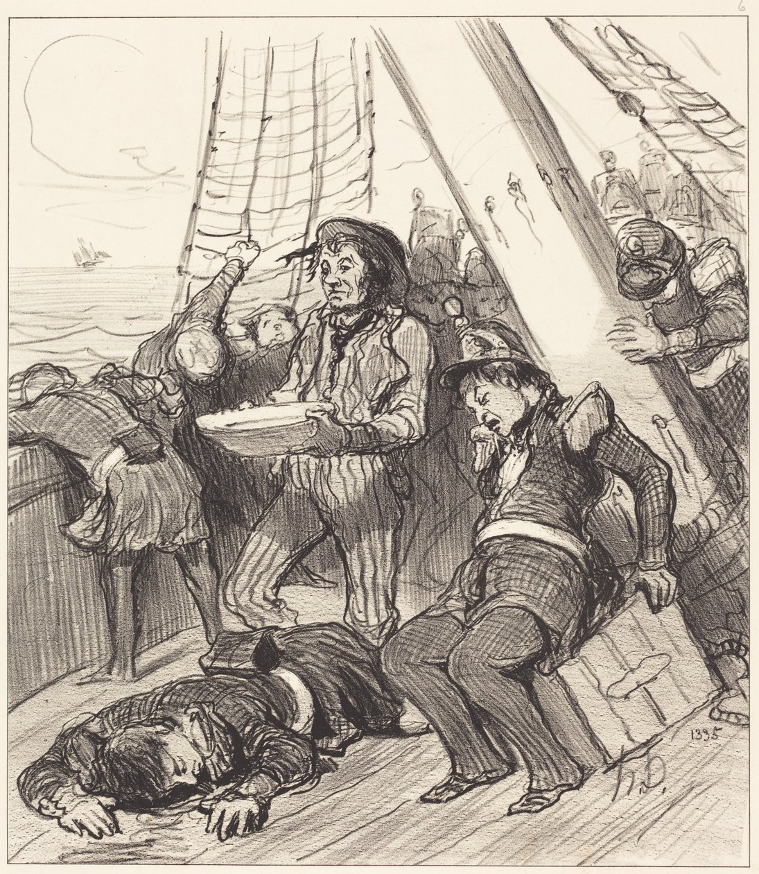 Több nemzetőrségi tag, akik nem gondoltak arra, hogy... alkotó: Honoré Daumier