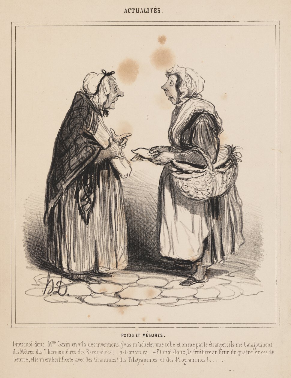 Mértékek és súlyok, az „Aktualitások” rovatból alkotó: Honoré Daumier