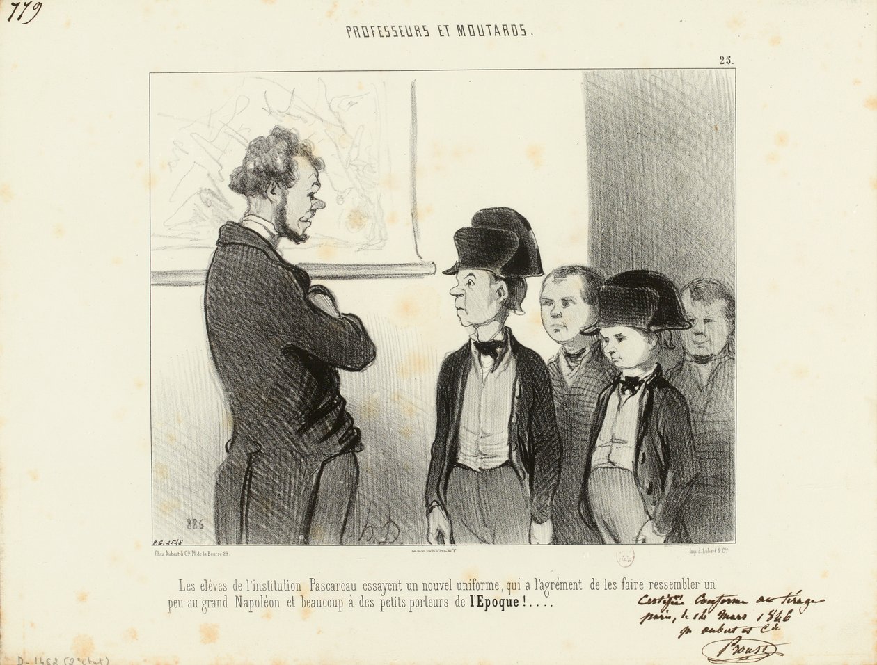 Tanítók és kölykök. A Pascareau intézet tanulói új egyenruhát próbálnak... 25. alkotó: Honoré Daumier