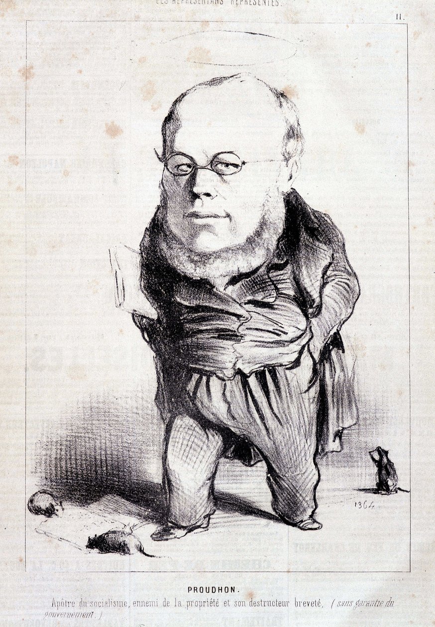 Proudhon, a szocializmus apostola, a tulajdon ellensége és szabadalmaztatott pusztítója" - Daumier, "Charivari" 1849.01.06. alkotó: Honoré Daumier