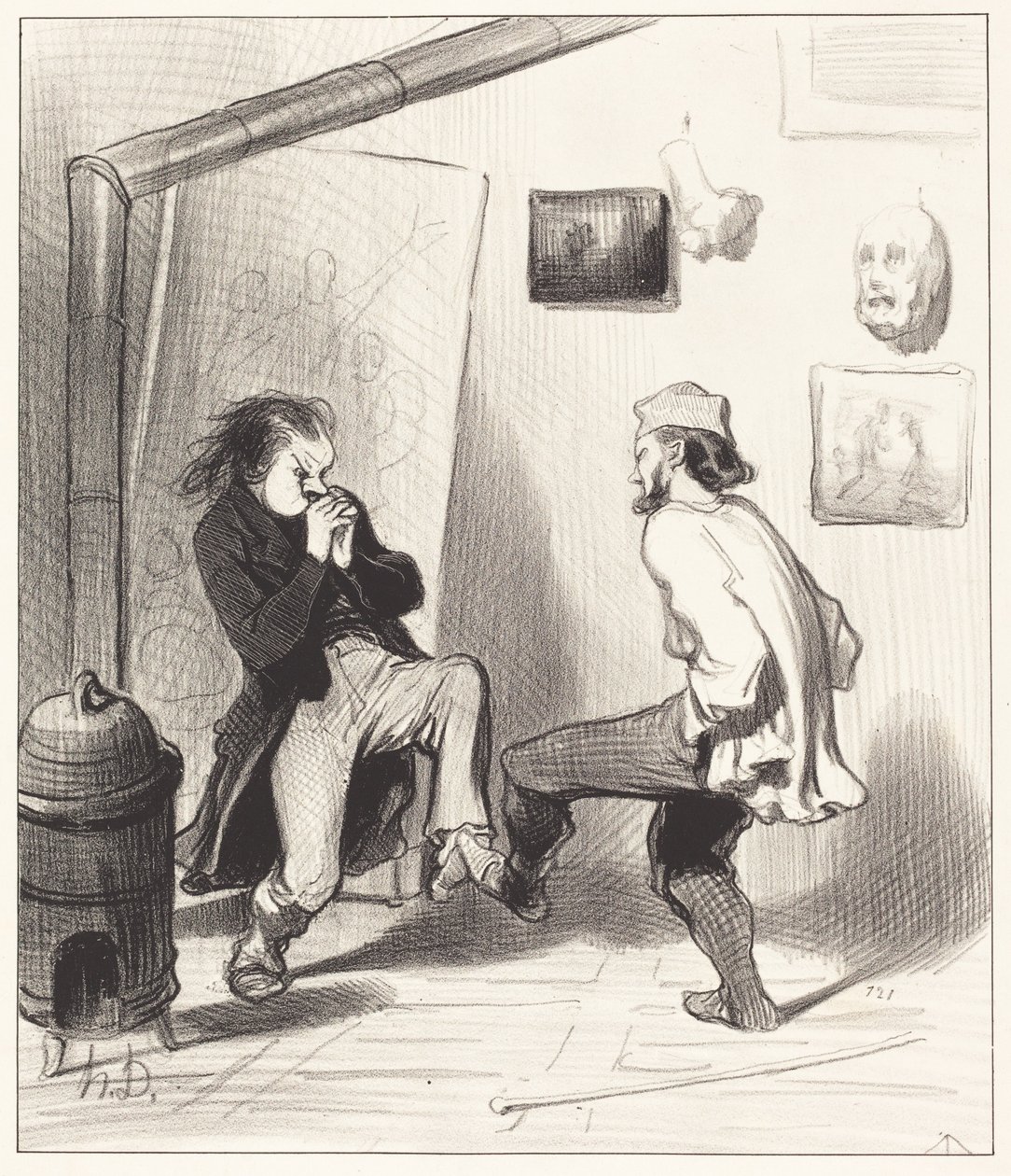 Amikor elégettük az utolsó festőállványát! alkotó: Honoré Daumier
