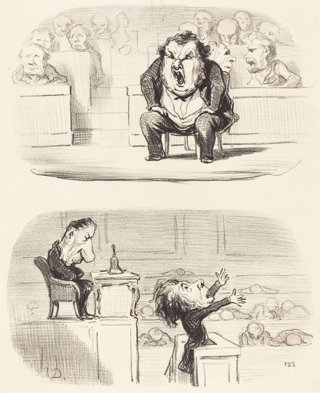Amikor egy unalmas szónok a szónoki emelvényre lép alkotó: Honoré Daumier