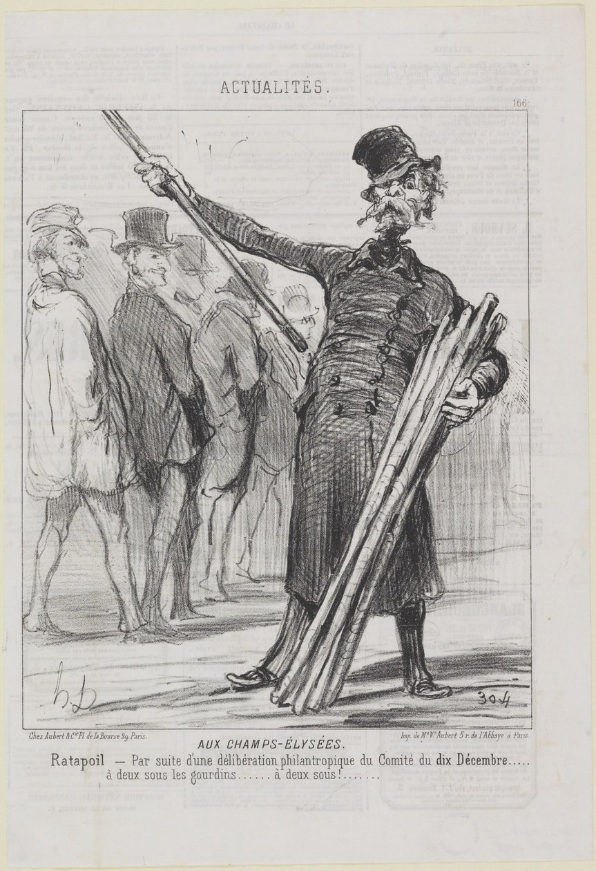 Ratapoil. Az Élize-mezőn alkotó: Honoré Daumier