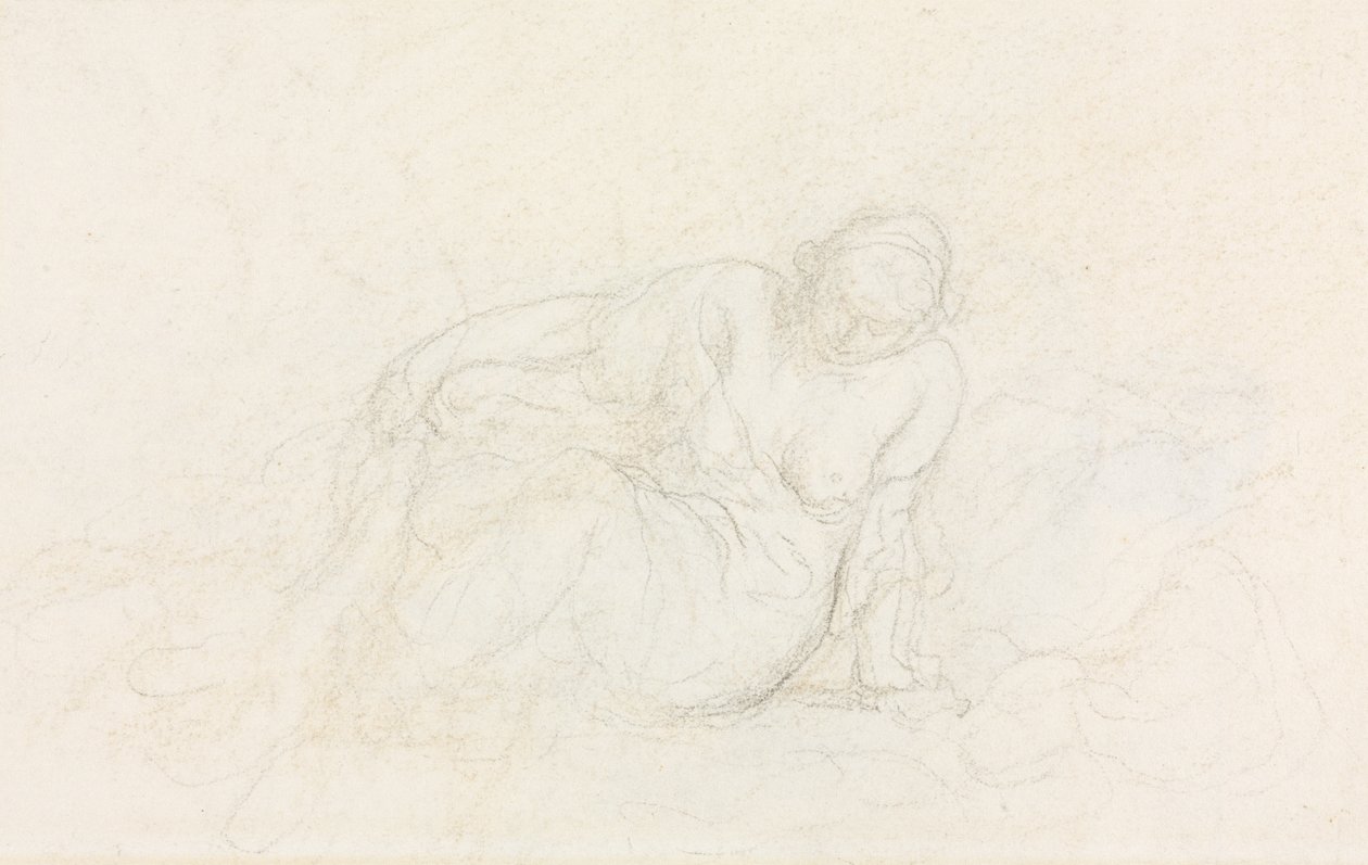 Fekvő nő a karjára támaszkodva (verso) alkotó: Honoré Daumier