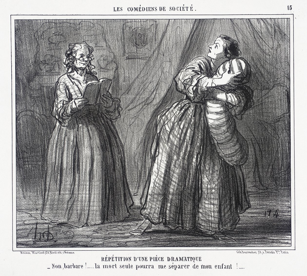 Egy drámai mű próbája alkotó: Honoré Daumier