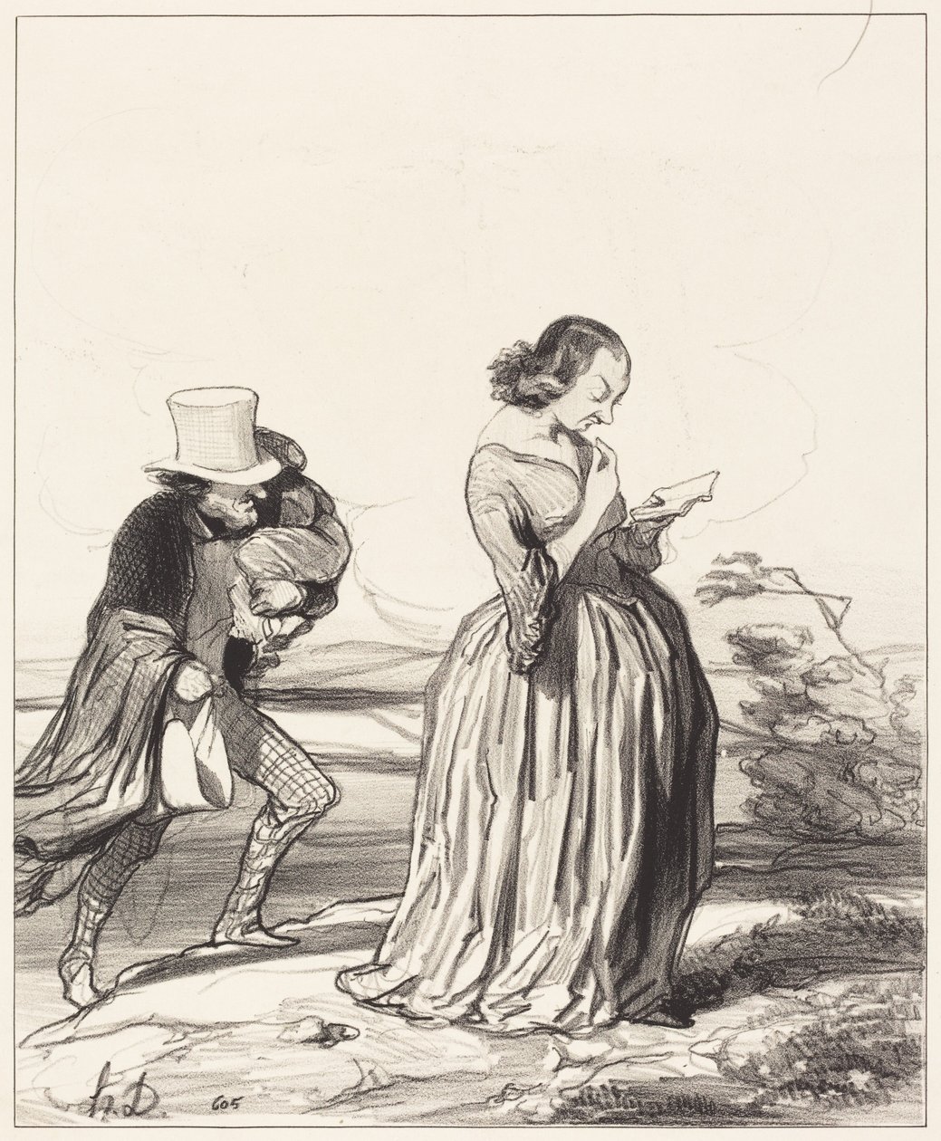 A fenébe!... Bárcsak... a feleségem már befejezte volna... alkotó: Honoré Daumier