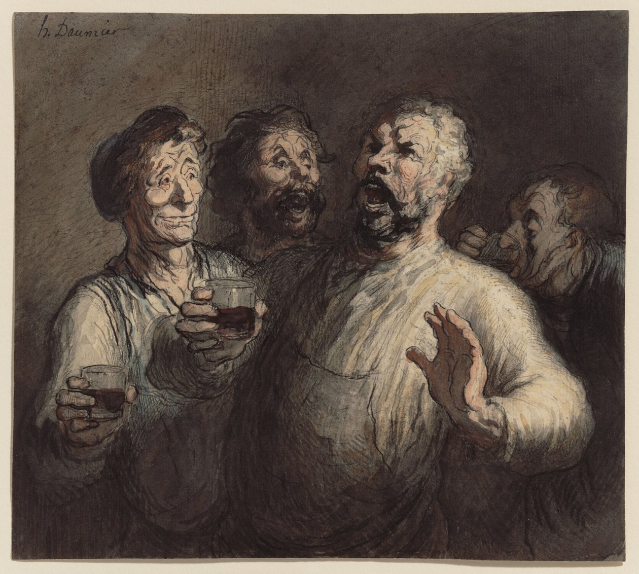 Az ivók alkotó: Honoré Daumier