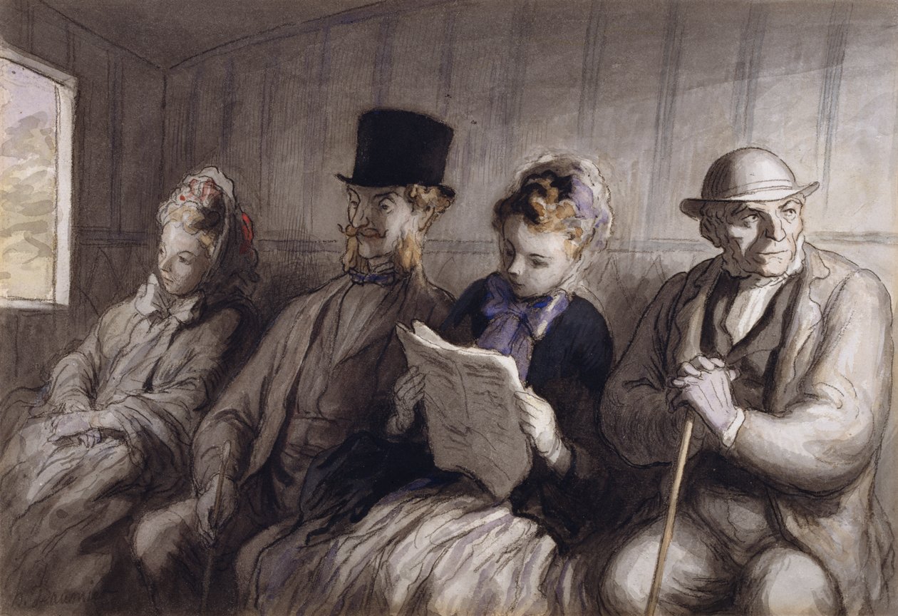 Az első osztályú vasúti kocsi alkotó: Honoré Daumier