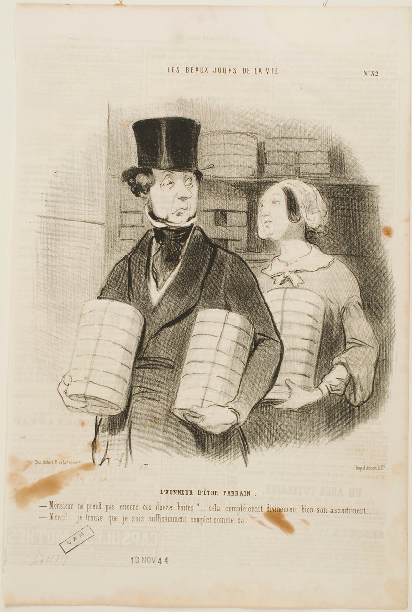A keresztapaság megtiszteltetése alkotó: Honoré Daumier