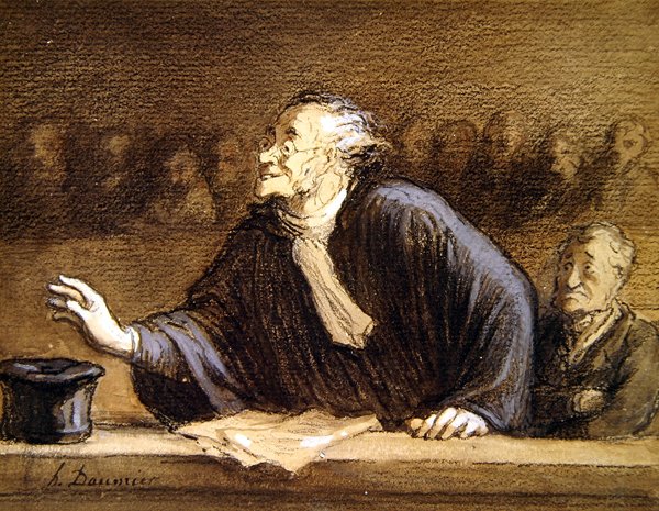 Az ügyvéd (akvarell és kréta papíron) alkotó: Honoré Daumier