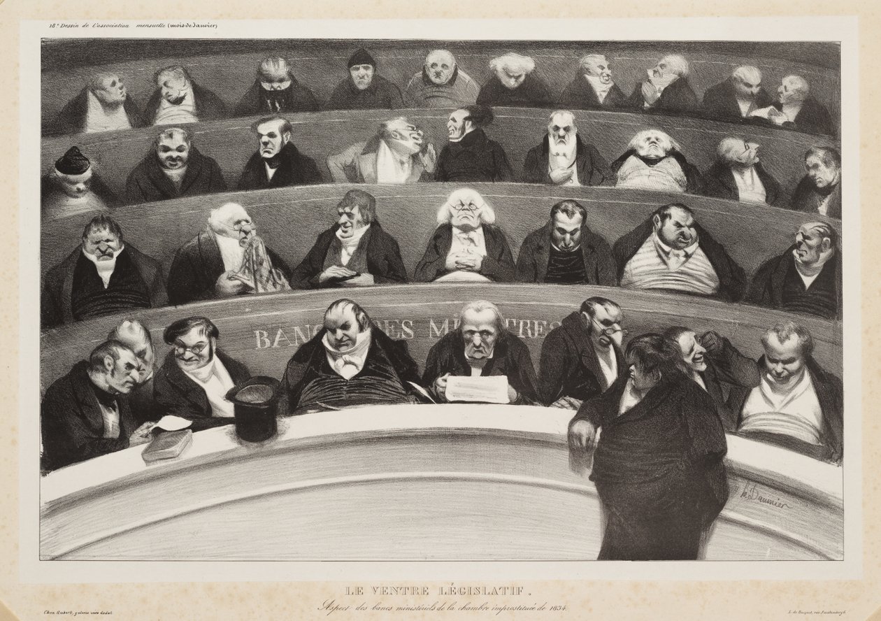 A törvényhozó has (Le ventre législatif) alkotó: Honoré Daumier