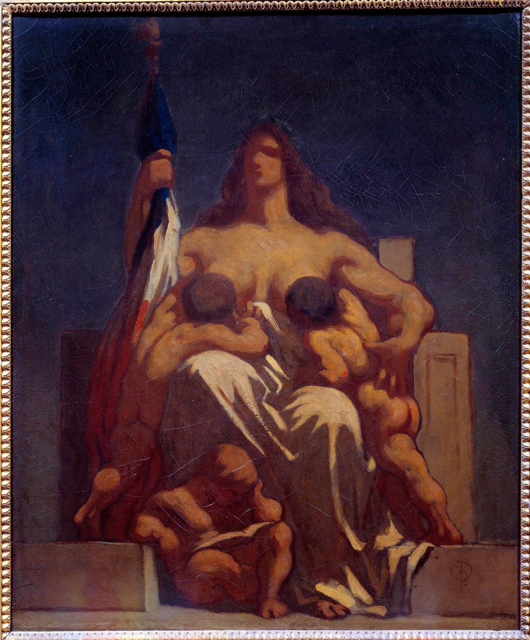 A Republique Allegorie de France gyermekeit szoptatja. Honore Daumier (1808-1879) vázlata 1848 V. 0,73x0,60 m Párizs, Orsay Múzeum alkotó: Honoré Daumier