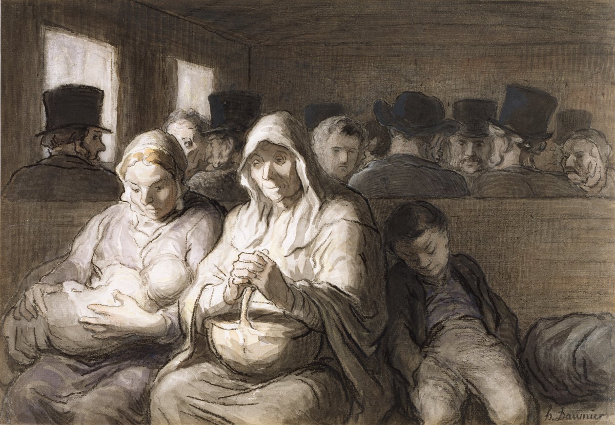 A harmadik osztályú kocsiban alkotó: Honoré Daumier