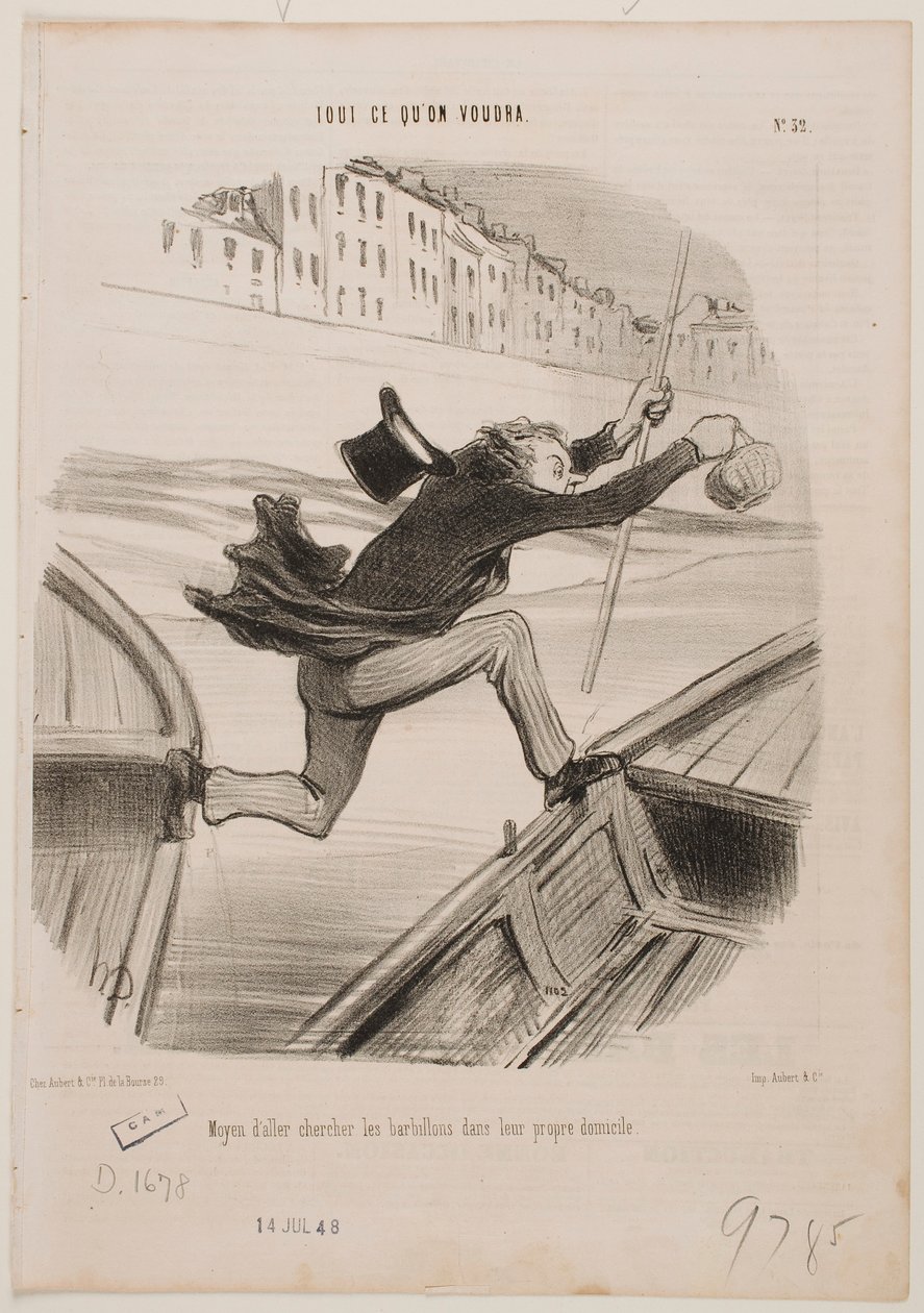 A halak fogásának legjobb módszere… alkotó: Honoré Daumier