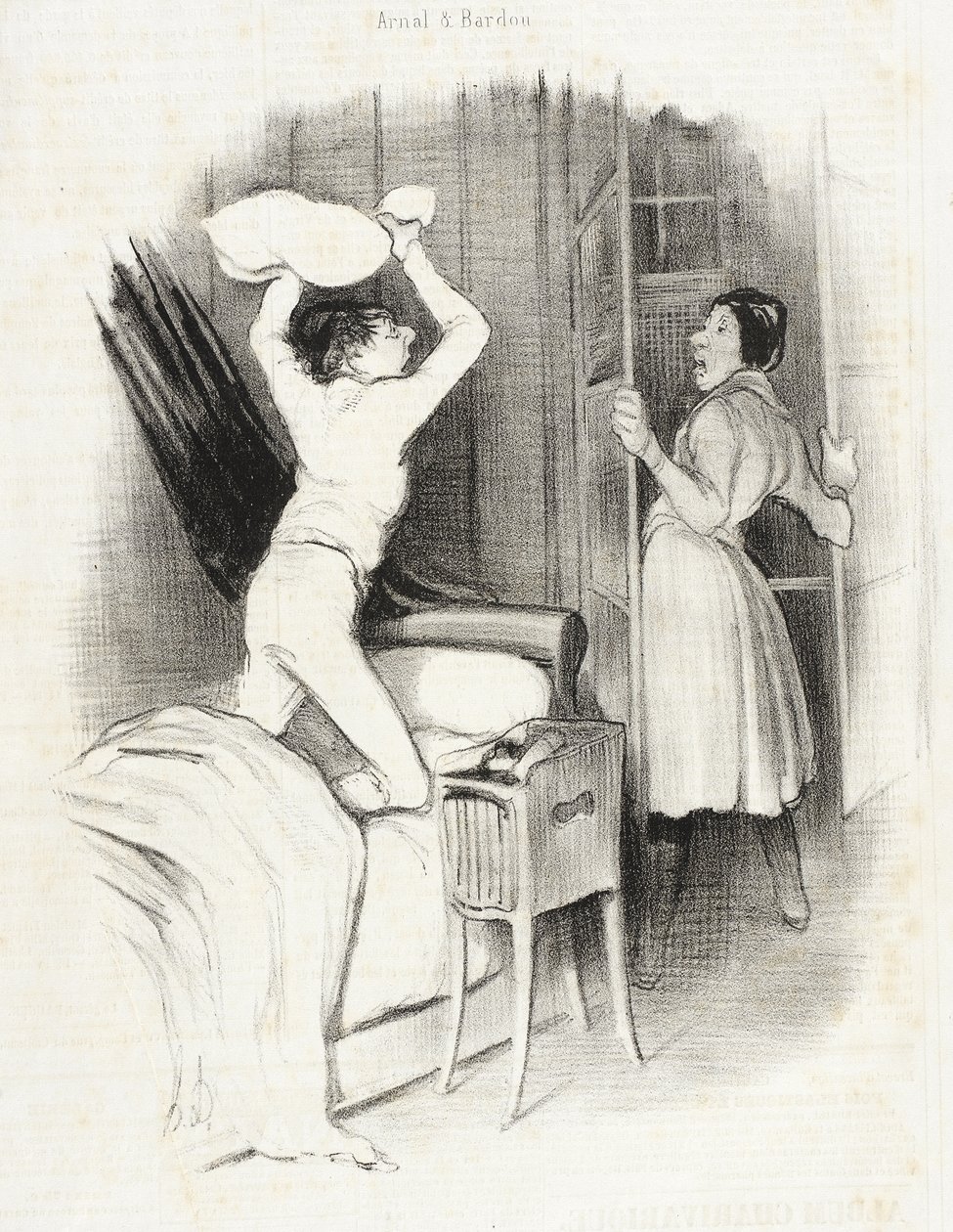 Théâtre du Vaudeville - Éjfél után alkotó: Honoré Daumier