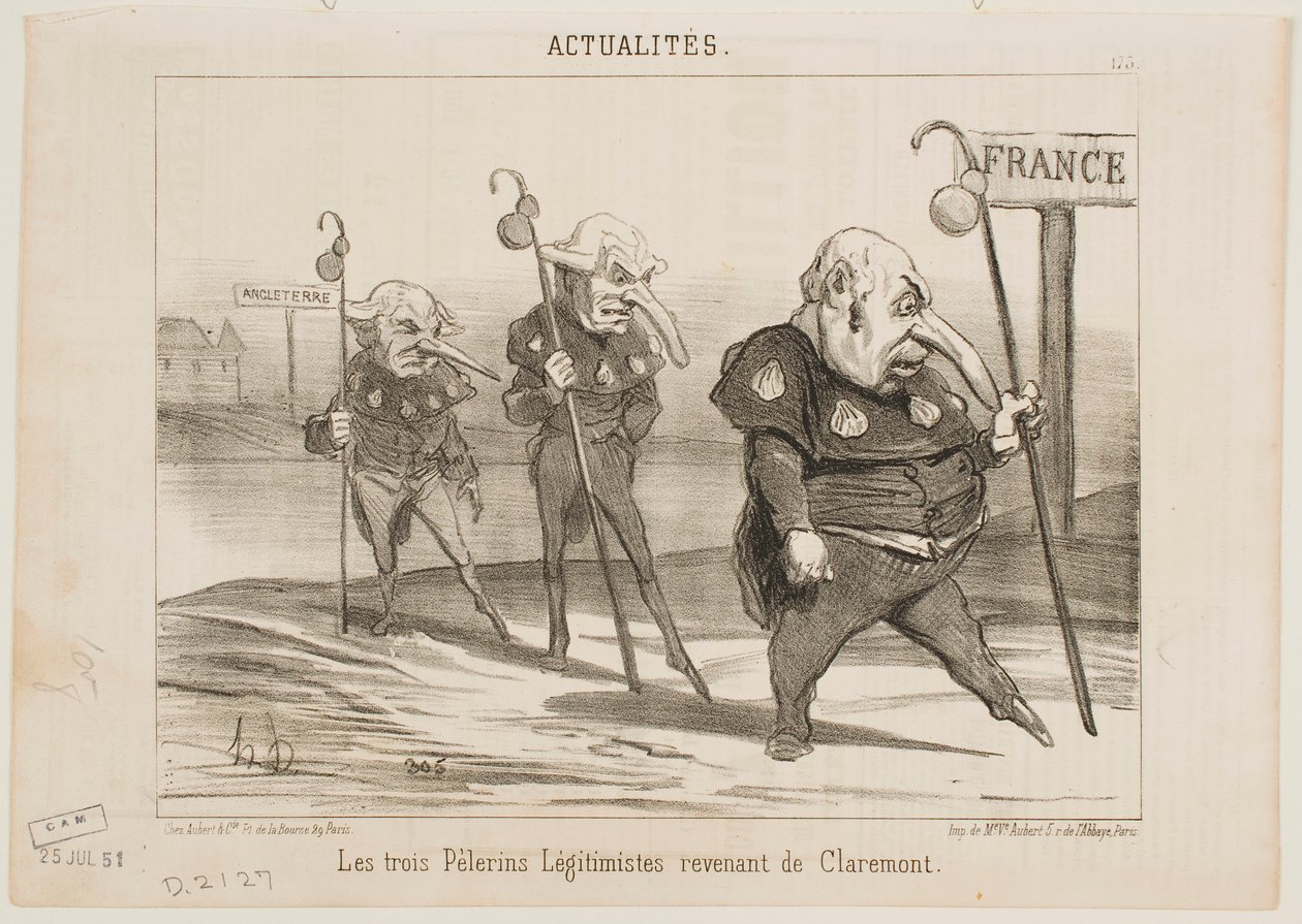 Három legitimista zarándok visszatérőben Claremont-ból. alkotó: Honoré Daumier