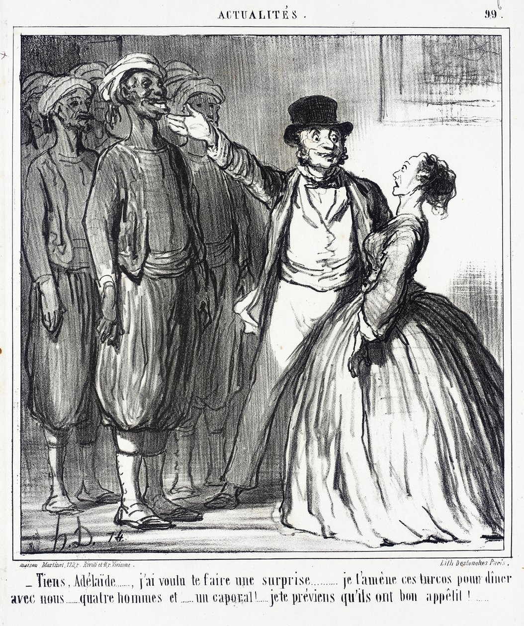 Nézd, Adélaïde... meg akartalak lepni... alkotó: Honoré Daumier