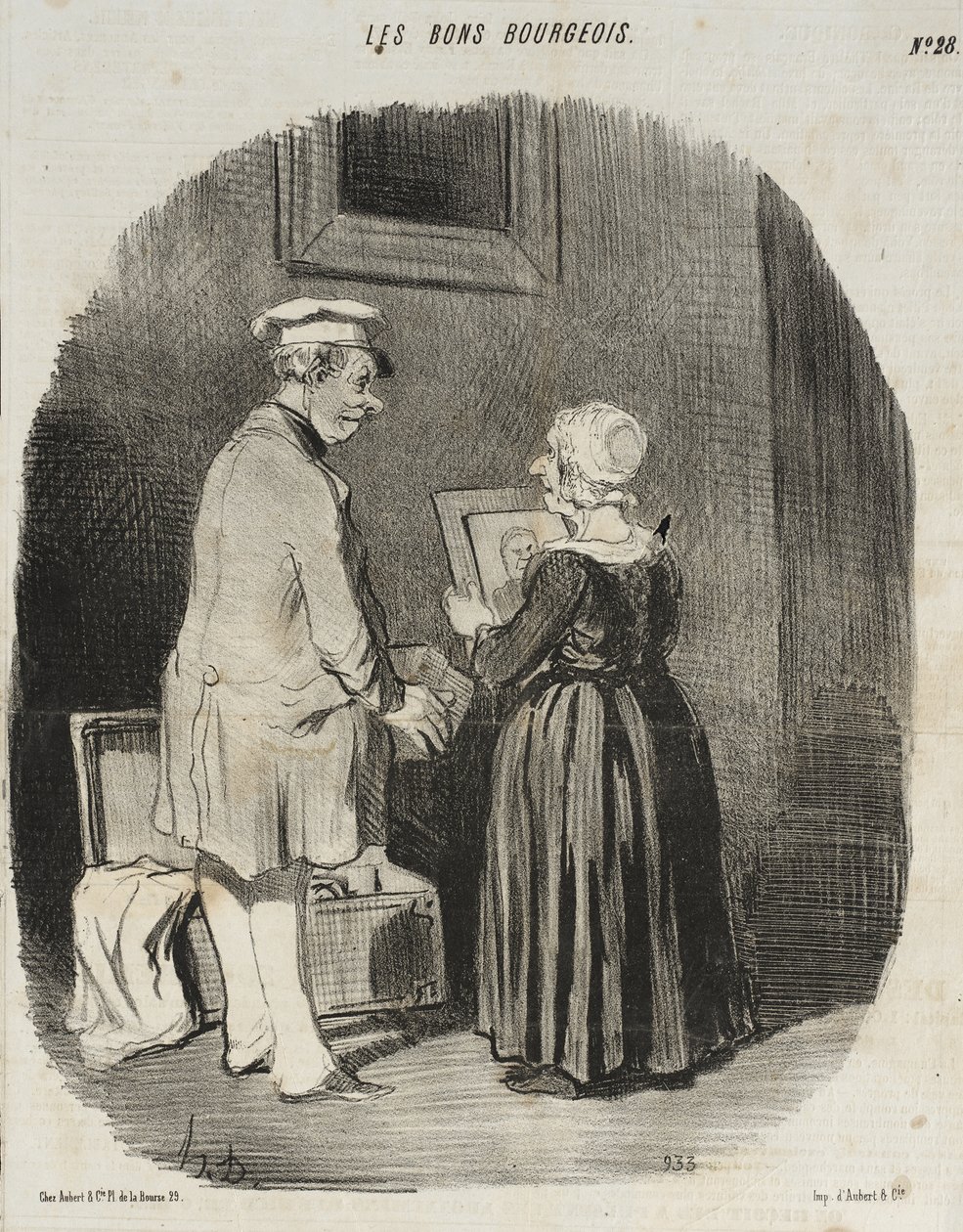Nézd csak, feleségem, itt a portrém a dagerrotípián... alkotó: Honoré Daumier