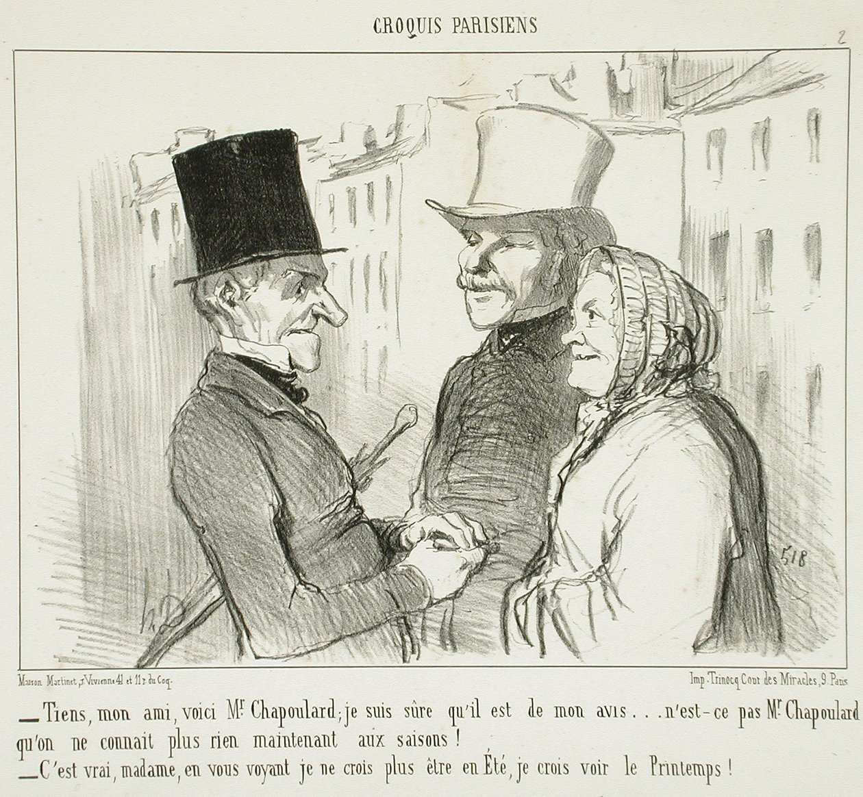„Nézd csak, barátom, itt van Chapoulard úr...” alkotó: Honoré Daumier