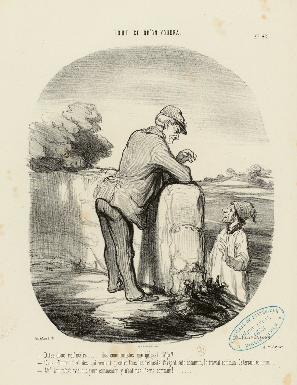 Tout ce qu'on voudra Nr. 42: - Sagen Sie mal, Herr Bürgermeister... was sind Kommunisten? ... alkotó: Honoré Daumier