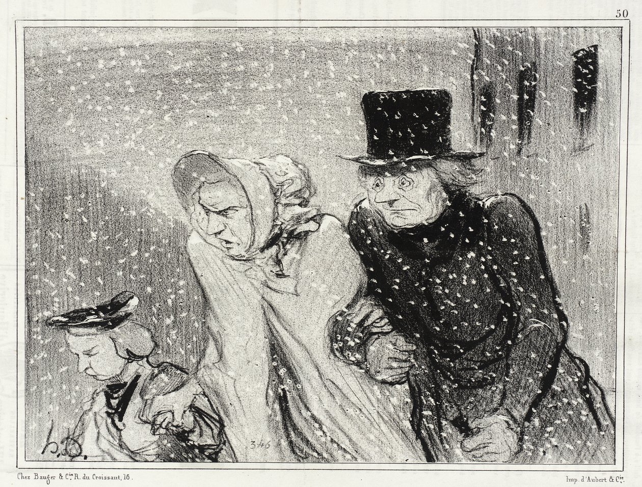 Idegesítesz, feleségem!... Már egy órája... alkotó: Honoré Daumier