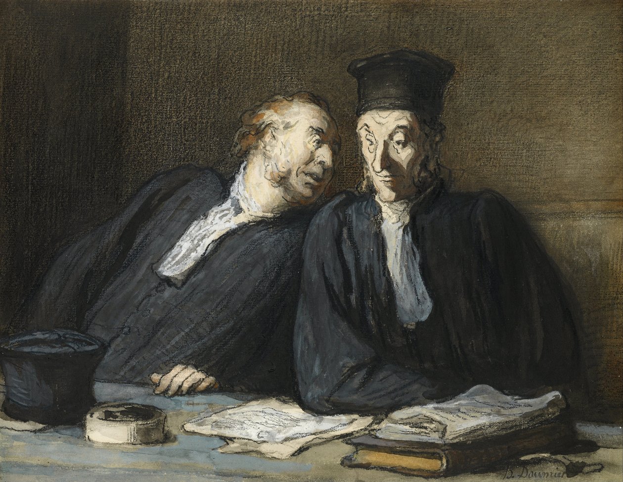 Két beszélgető ügyvéd alkotó: Honoré Daumier