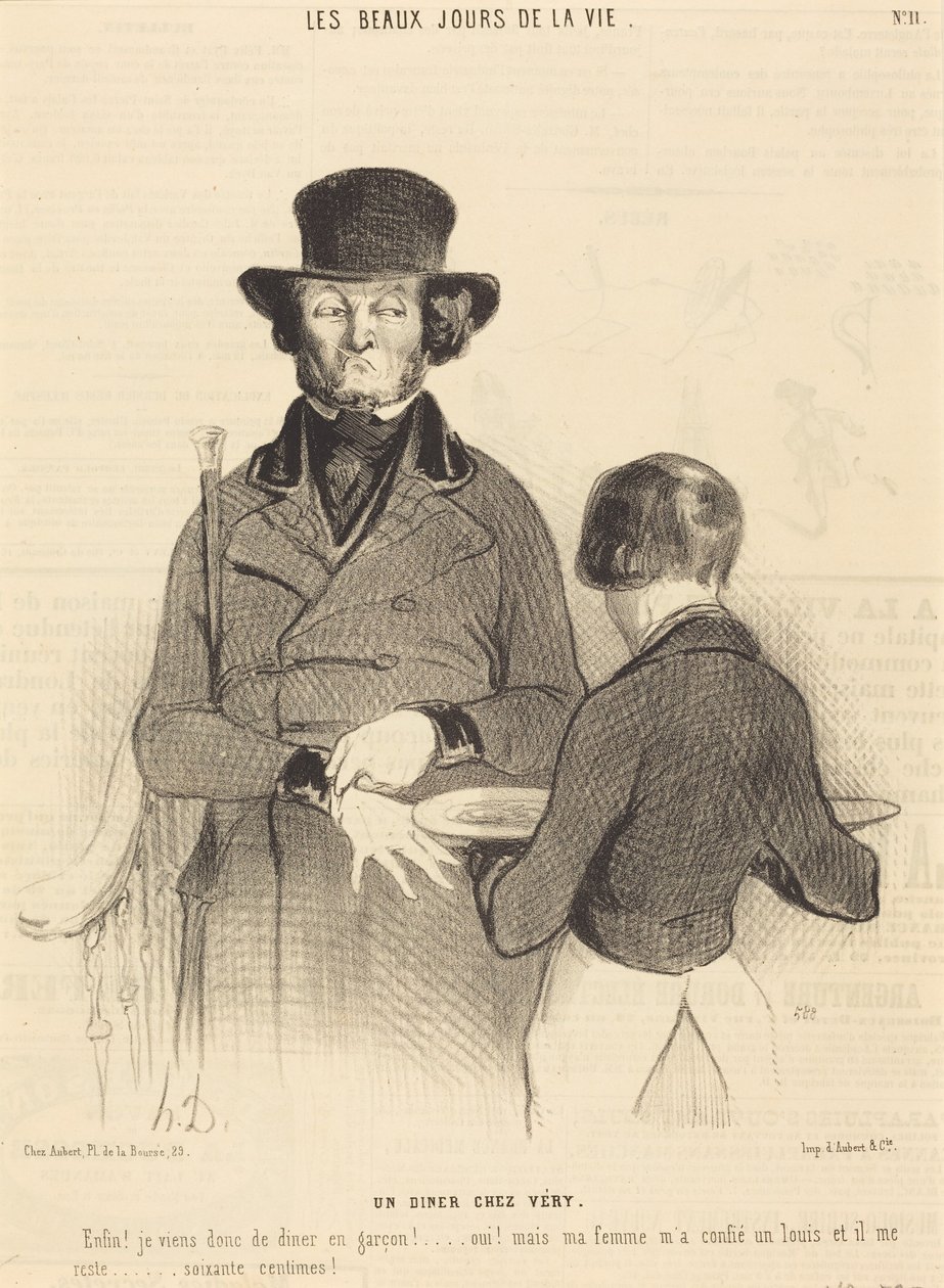 Vacsora Vérynél alkotó: Honoré Daumier