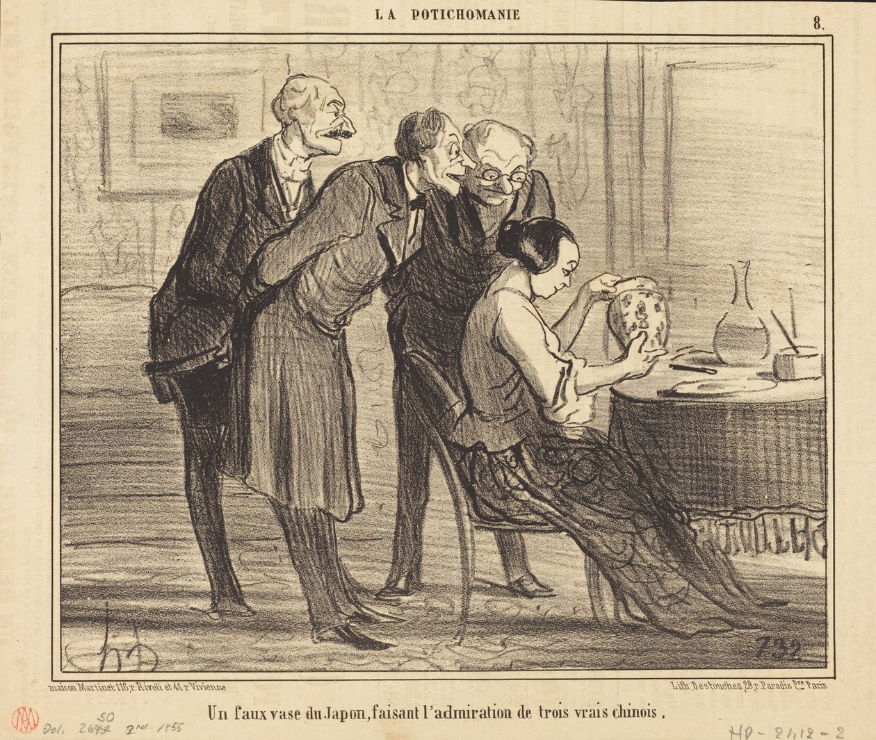 Egy hamis japán váza, amely... alkotó: Honoré Daumier