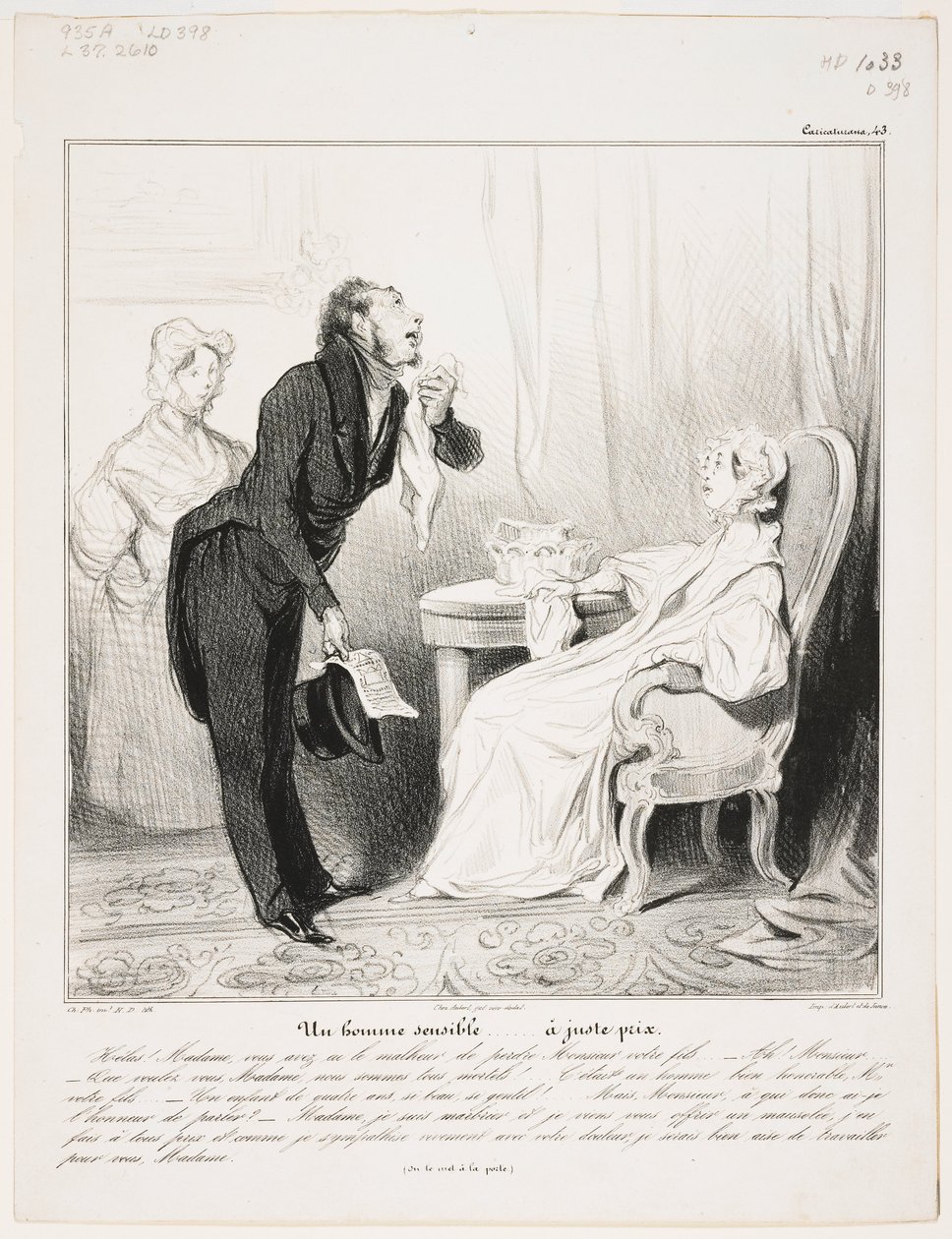 Egy érzékeny ember (Caricaturana 43) alkotó: Honoré Daumier