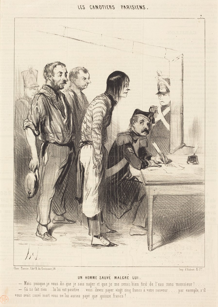 Egy akarata ellenére megmentett férfi alkotó: Honoré Daumier