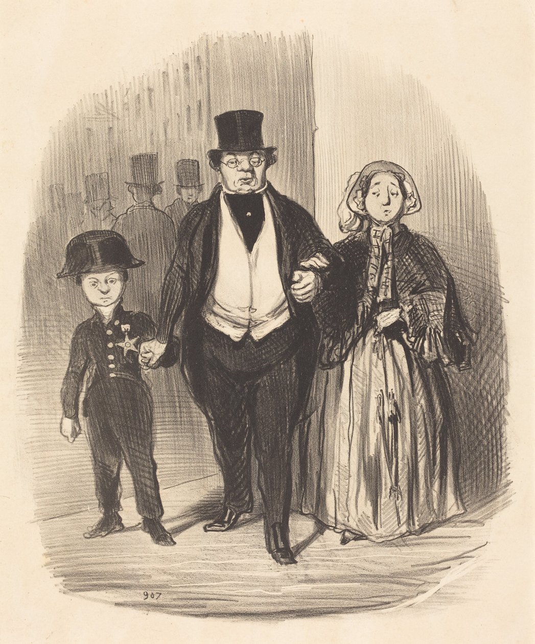 Egy fiatalember, aki a Badinguet család reménye... alkotó: Honoré Daumier