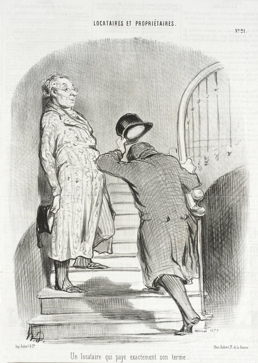Egy bérlő, aki pontosan fizeti a bérleti díját alkotó: Honoré Daumier
