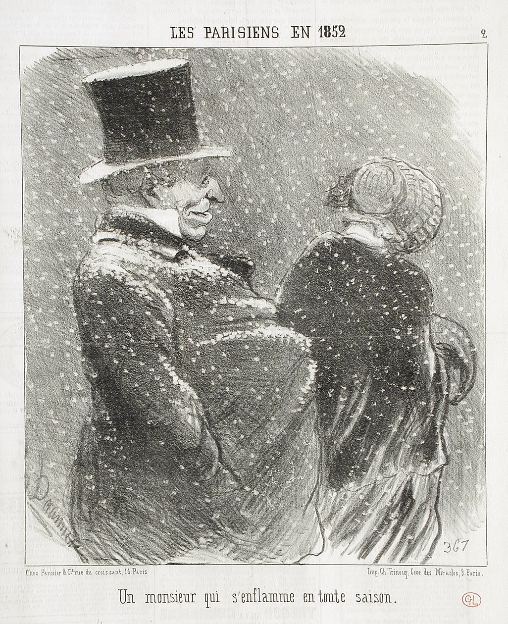 Egy úr, aki lángra lobban... alkotó: Honoré Daumier
