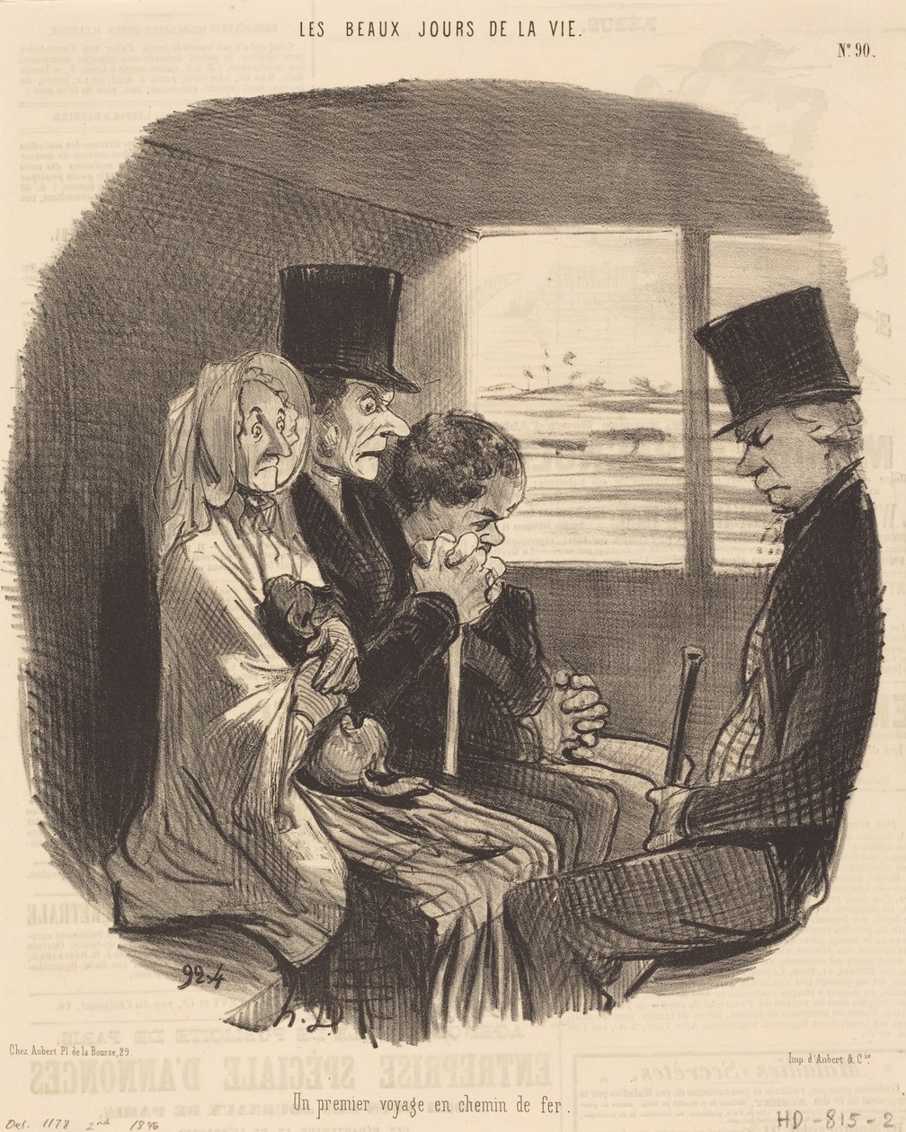 Első utazás vasúton alkotó: Honoré Daumier