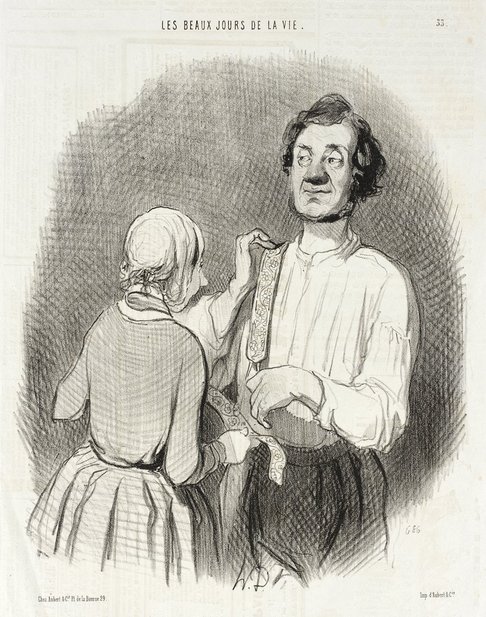 Az ünnep és a nadrágtartók napja. alkotó: Honoré Daumier