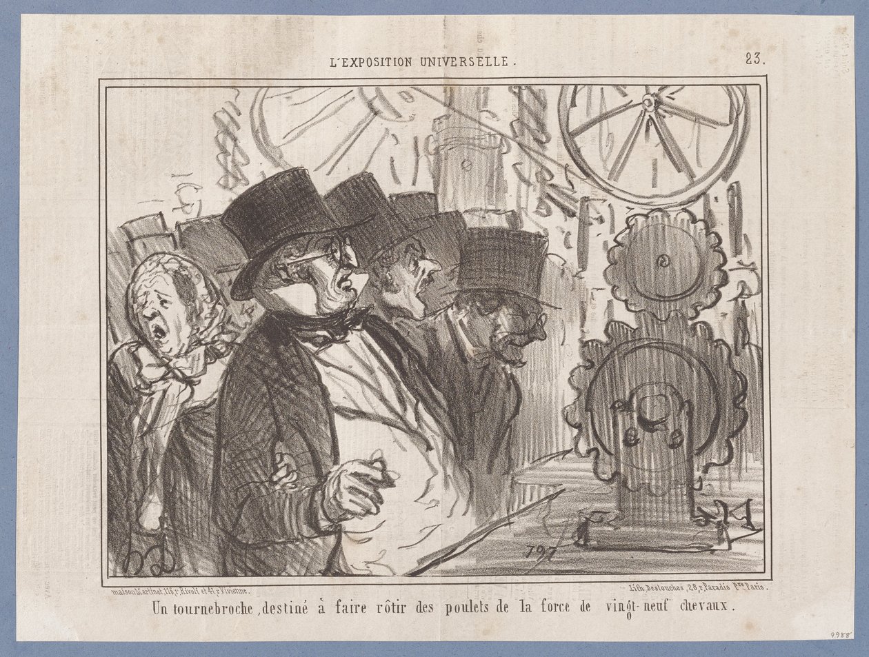 Egy forgatónyárs, amelyet ... szántak (A világkiállítás), a Le Charivari című lapból alkotó: Honoré Daumier