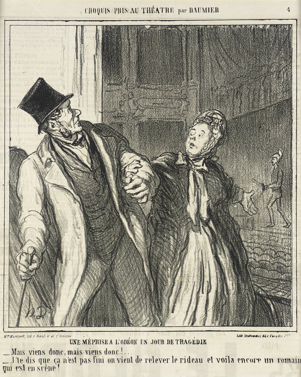 Félreértés az Odéonban... alkotó: Honoré Daumier