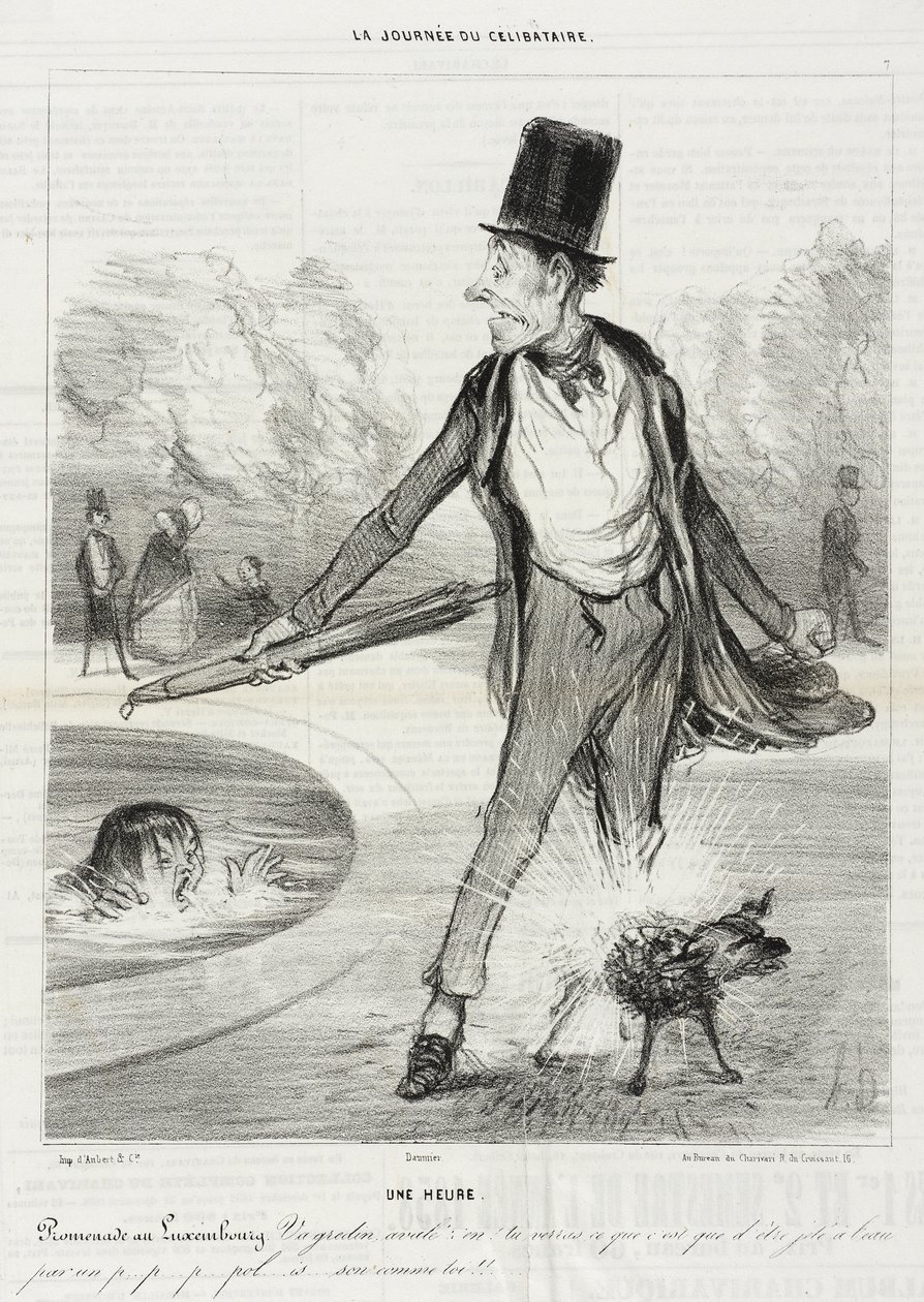 Egy óra - Séta a Luxemburg-kertben alkotó: Honoré Daumier