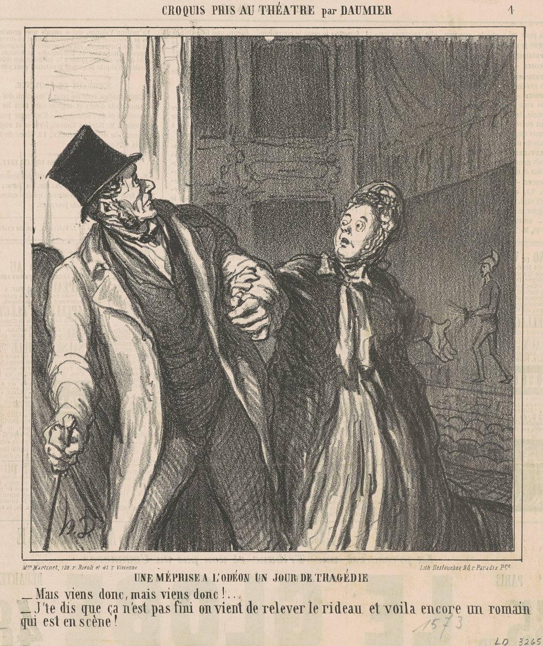 Félreértés az odeonnál... alkotó: Honoré Daumier