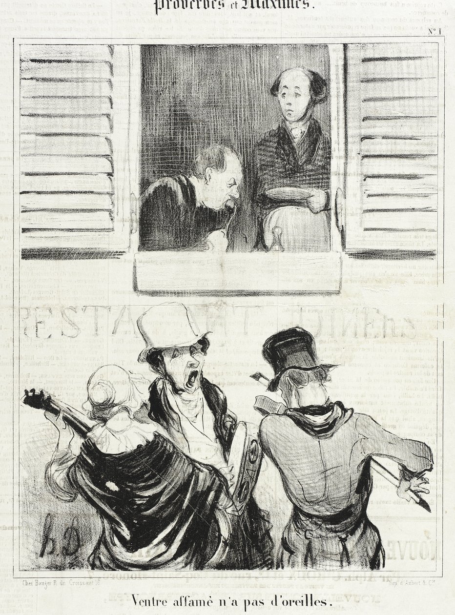 Az éhes hasnak nincs füle alkotó: Honoré Daumier